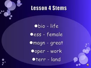 Lesson 4 Stems