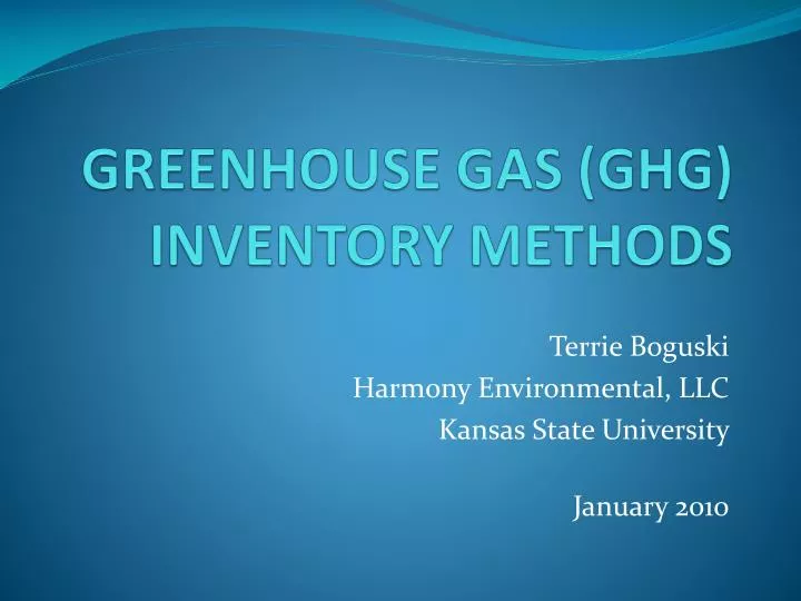 greenhouse gas ghg inventory methods