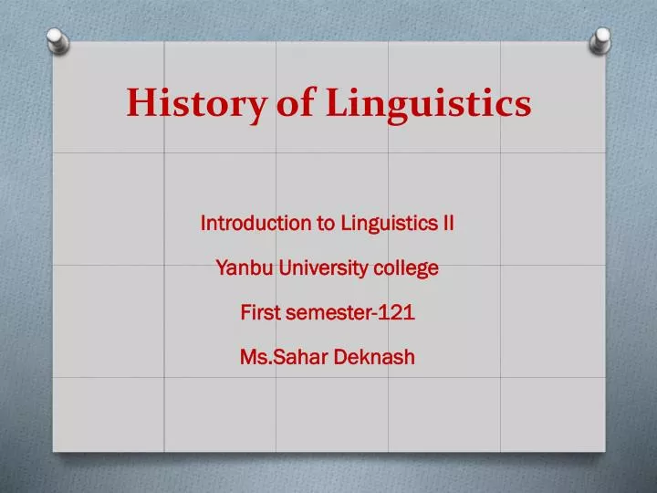 history of linguistics