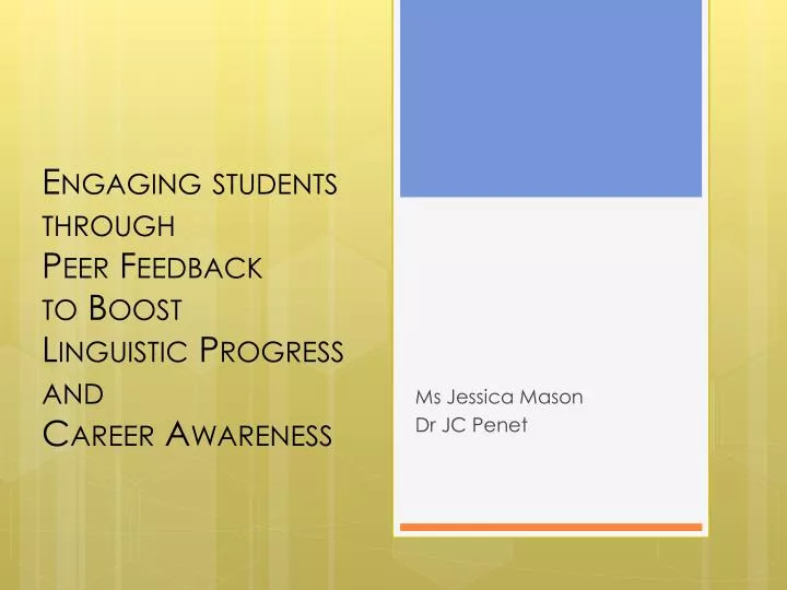 engaging students through peer feedback to boost linguistic progress and career awareness