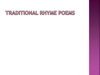 Traditional Rhyme Poems