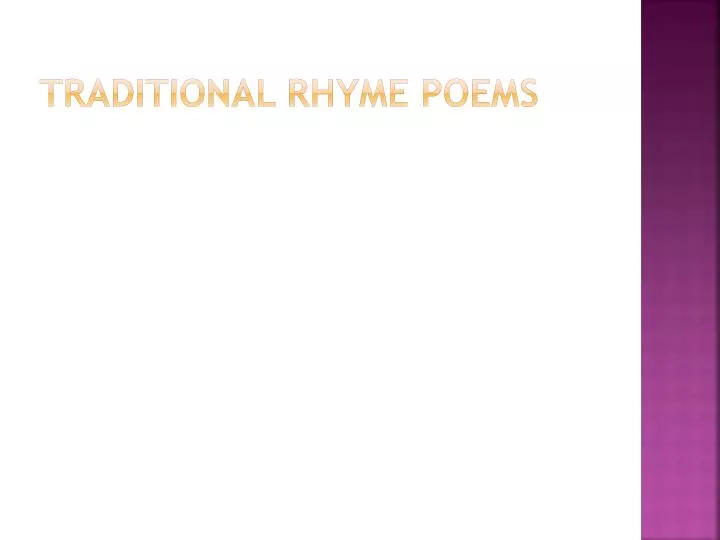 traditional rhyme poems