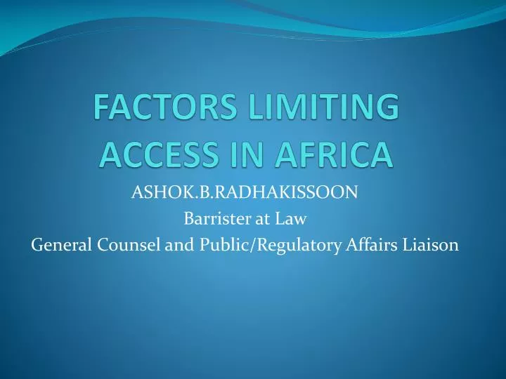 factors limiting access in africa