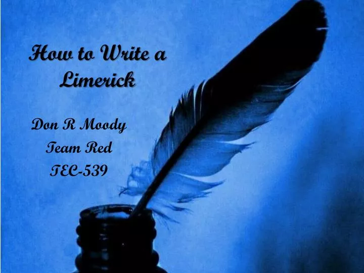 how to write a limerick