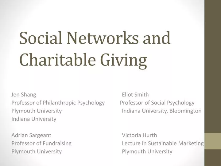 social networks and charitable giving