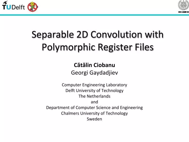 separable 2d convolution with polymorphic register files