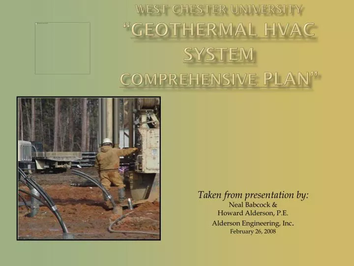 west chester university geothermal hvac system comprehensive plan