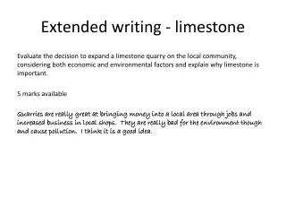 Extended writing - limestone