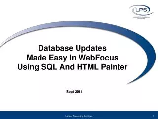 Database Updates Made Easy In WebFocus Using SQL And HTML Painter