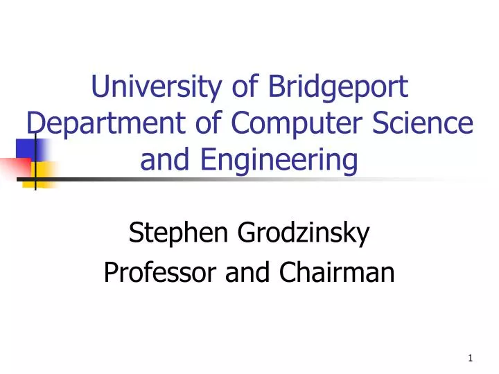 university of bridgeport department of computer science and engineering