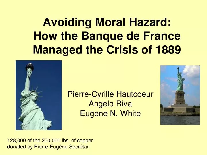 avoiding moral hazard how the banque de france managed the crisis of 1889