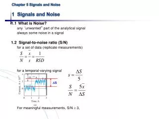 Chapter 5 Signals and Noise 1 Signals and Noise