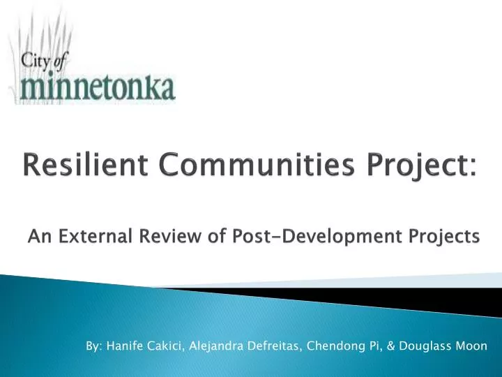 resilient communities project an external review of post development projects