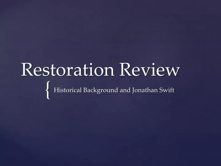 restoration review