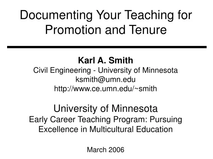 documenting your teaching for promotion and tenure