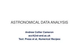 ASTRONOMICAL DATA ANALYSIS