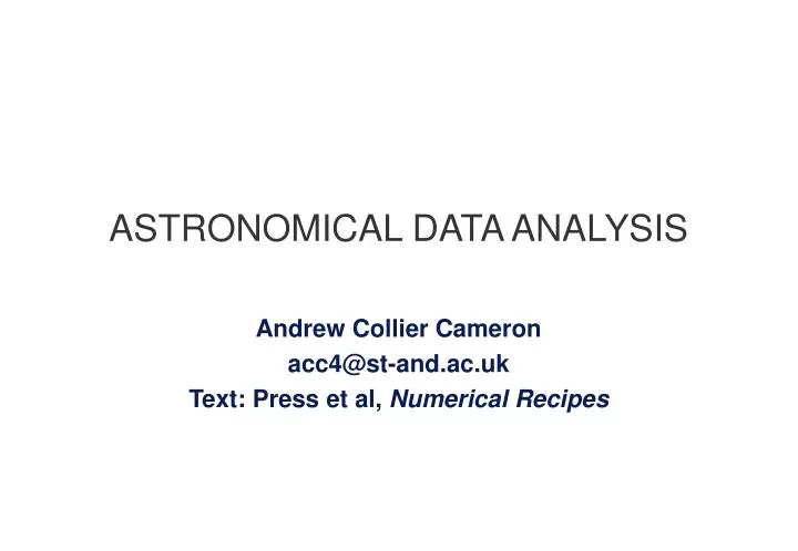 astronomical data analysis