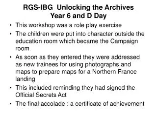 RGS-IBG Unlocking the Archives Year 6 and D Day