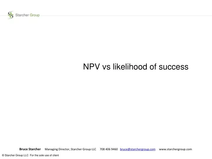 npv vs likelihood of success