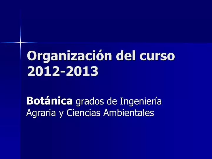 organizaci n del curso 2012 2013
