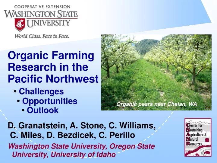 organic farming research in the pacific northwest challenges opportunities outlook