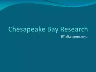 chesapeake bay research