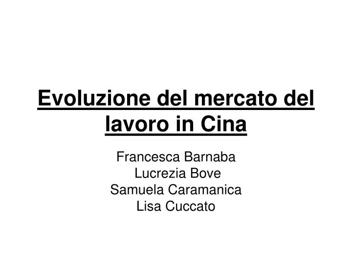 evoluzione del mercato del lavoro in cina