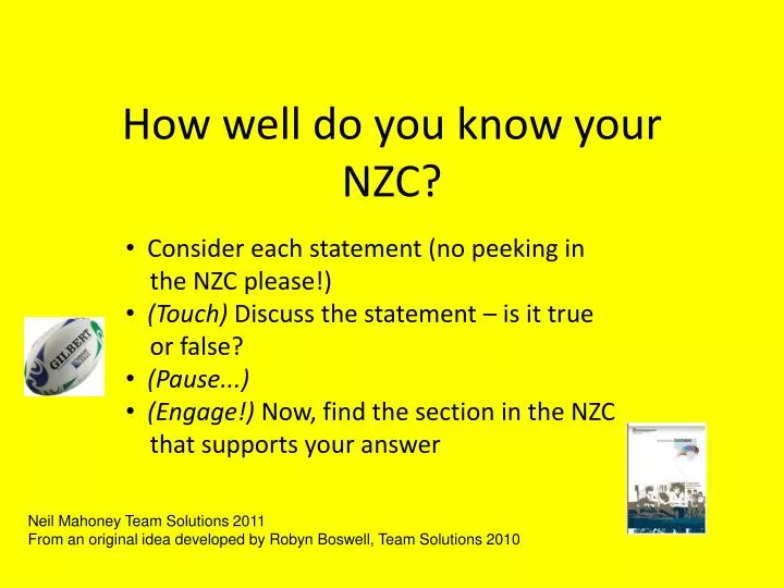how well do you know your nzc
