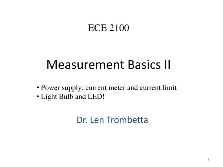 measurement basics ii