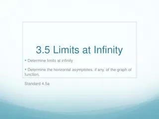 3.5 Limits at Infinity