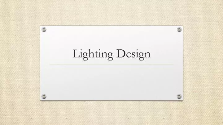 lighting design