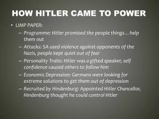 How hitler came to power