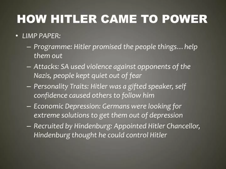 how hitler came to power