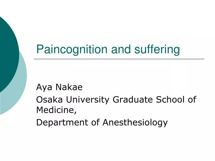 paincognition and suffering
