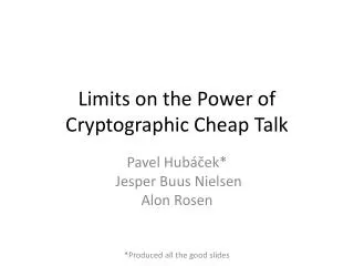 Limits on the Power of Cryptographic Cheap Talk