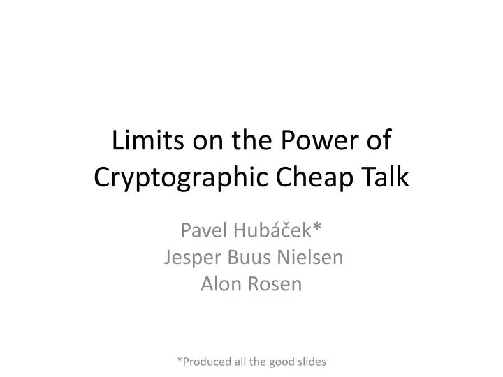 limits on the power of cryptographic cheap talk