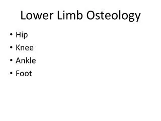 Lower Limb Osteology
