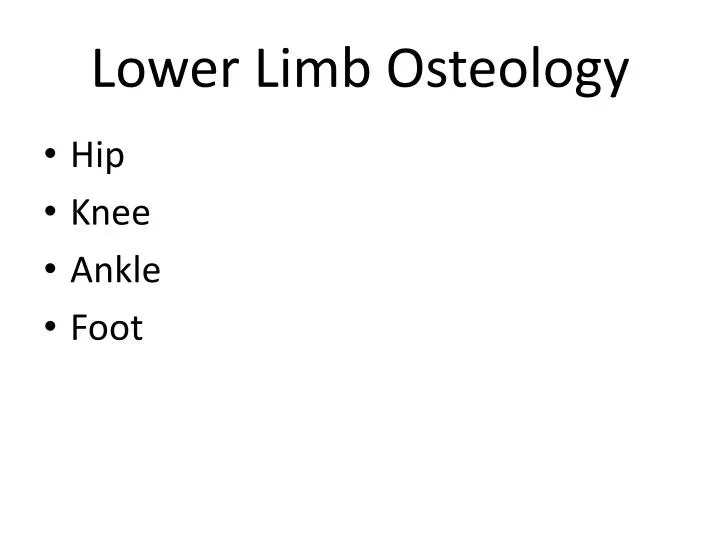 lower limb osteology