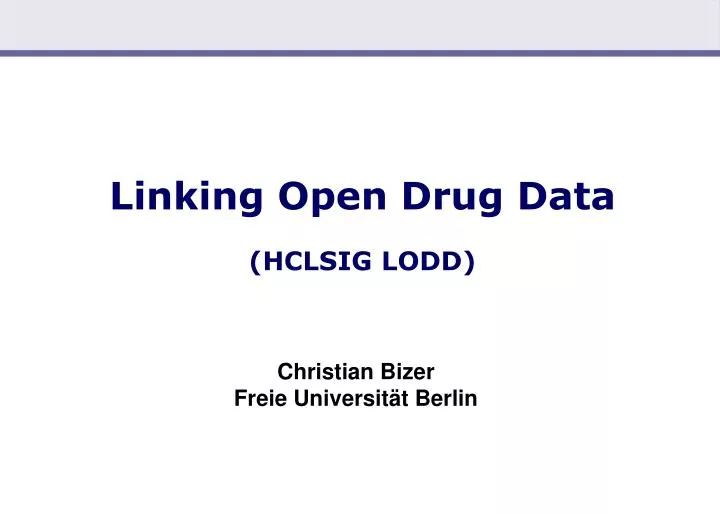 linking open drug data hclsig lodd