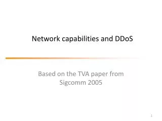 Network capabilities and DDoS