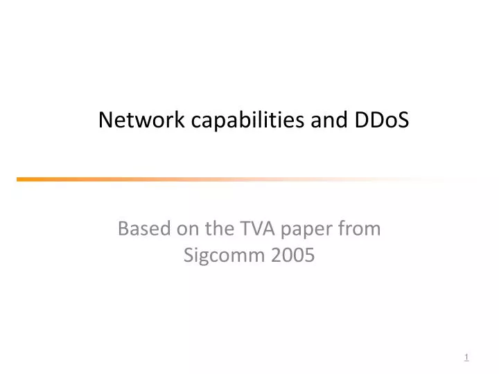 network capabilities and ddos