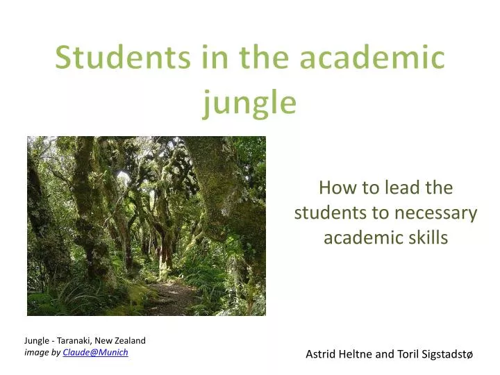 how to lead the students to necessary academic skills