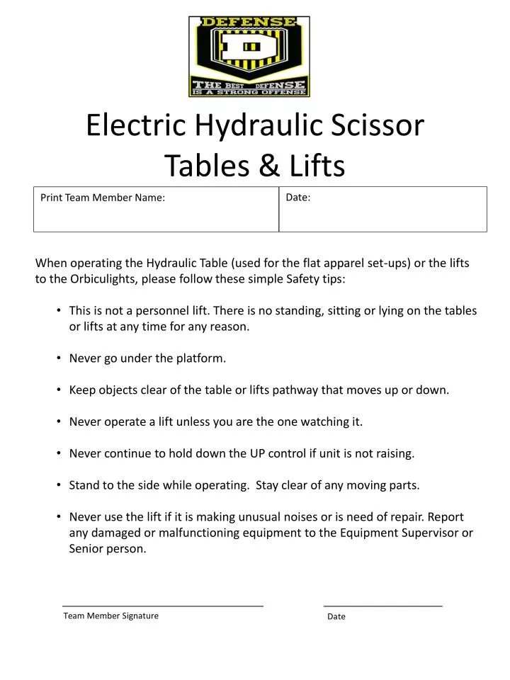 electric hydraulic scissor tables lifts