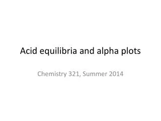 Acid equilibria and alpha plots