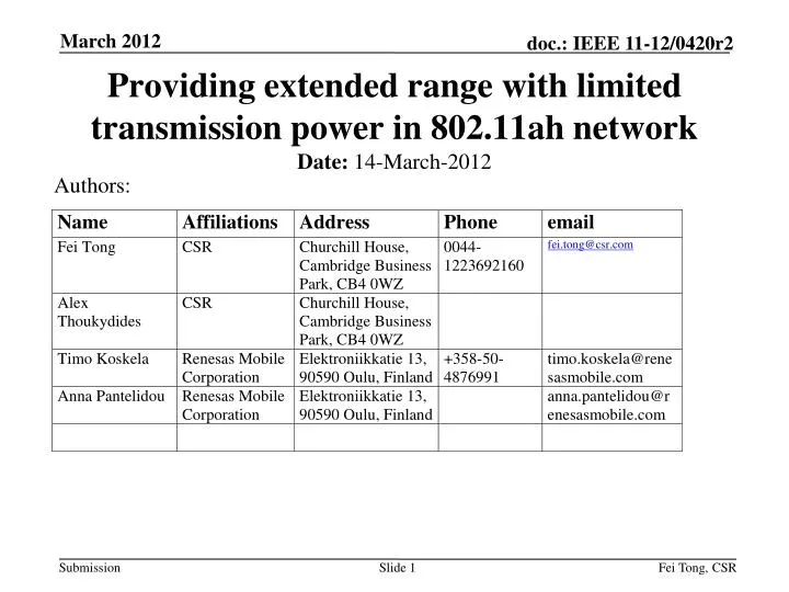 providing extended range with limited transmission power in 802 11ah network
