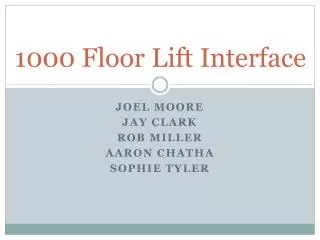 1000 Floor Lift Interface