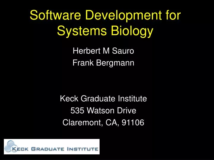 software development for systems biology