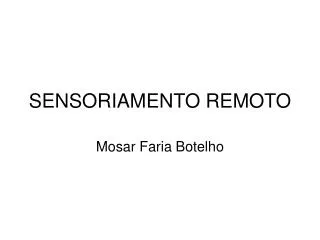sensoriamento remoto