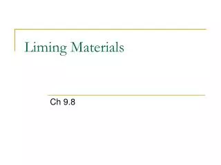 Liming Materials