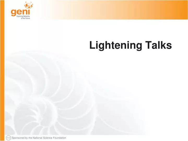 lightening talks